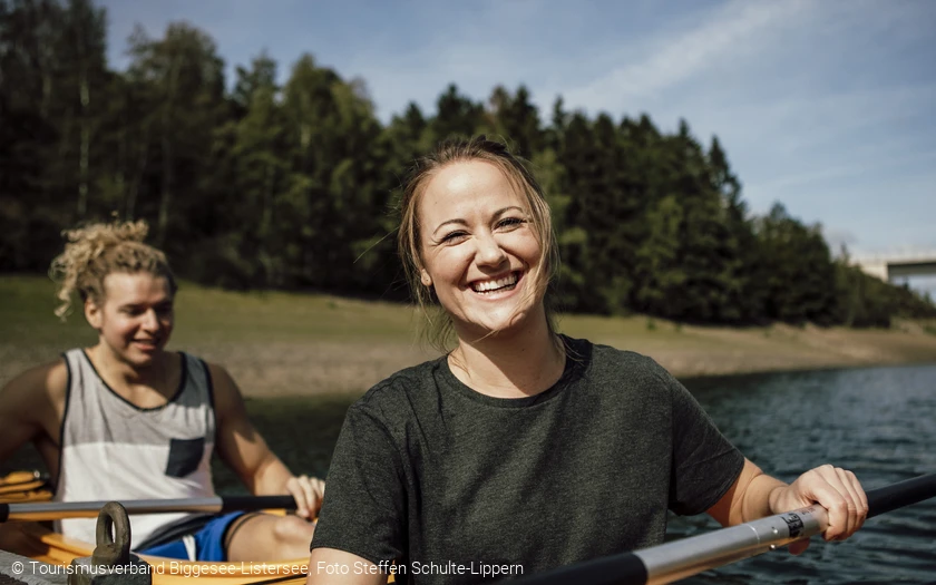 Kanufahren auf dem Biggesee Nahaufnahme