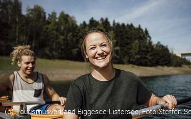 Kanufahren auf dem Biggesee Nahaufnahme