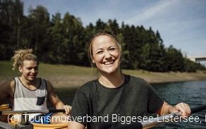 Kanufahren auf dem Biggesee Nahaufnahme