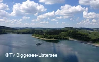 Biggesee mit Personenschifffahrt, Foto Tourismusv