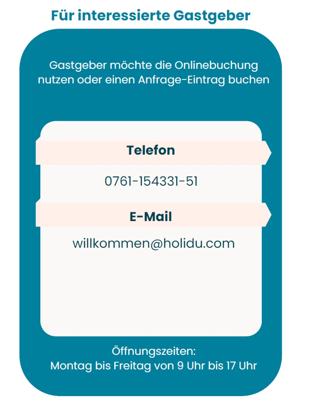 Kontaktmöglichkeit für Interessierte Gastgeber